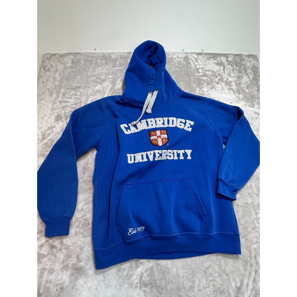 Cambridge University Hoodie Mens Size XL Blue Official Crest Pullover Flaws